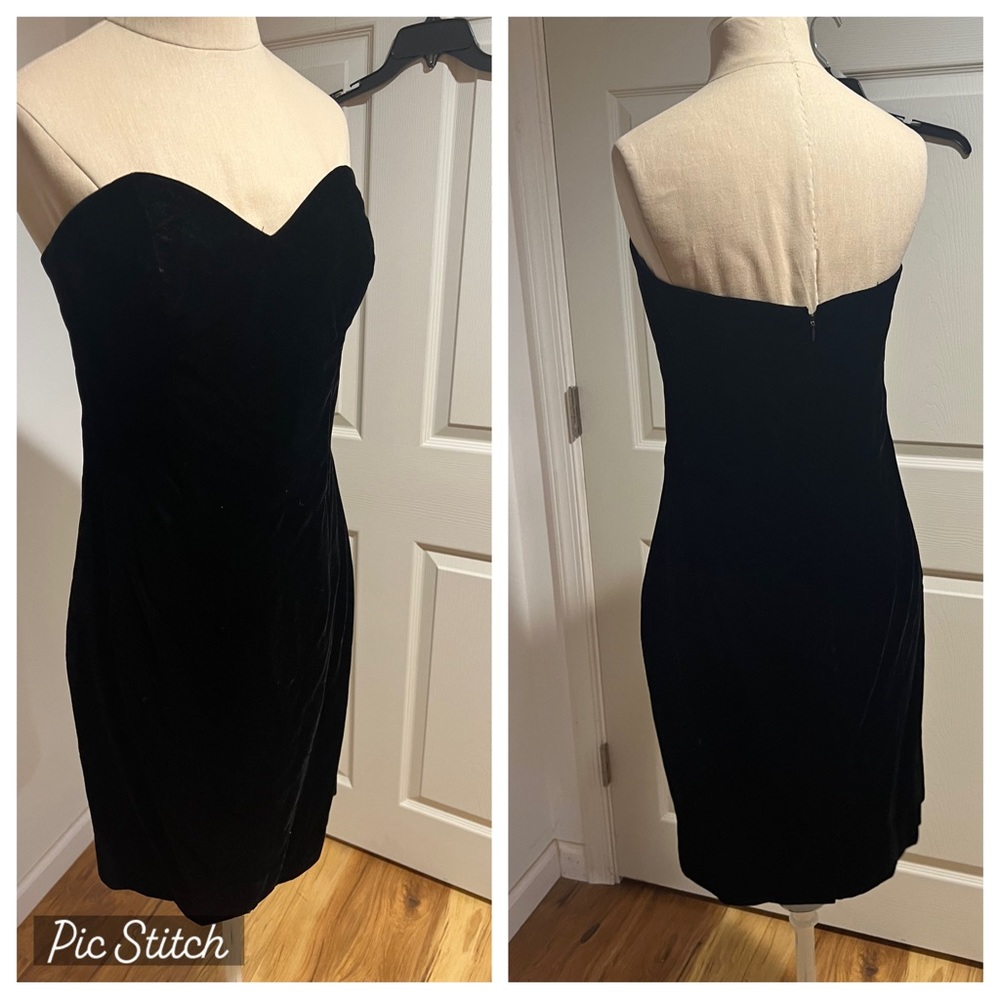 Black velvet cocktail dress size small